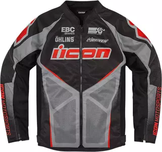 ICON Hooligan Ultrabolt tekstilna motoristična jakna črno-siva M-1