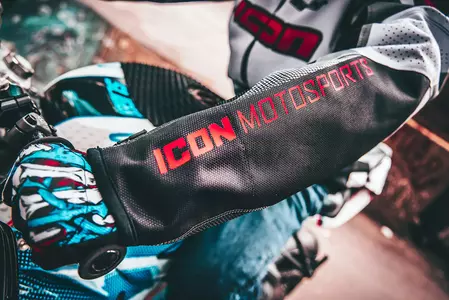 Chaqueta de moto textil ICON Hooligan Ultrabolt gris-rojo S-11