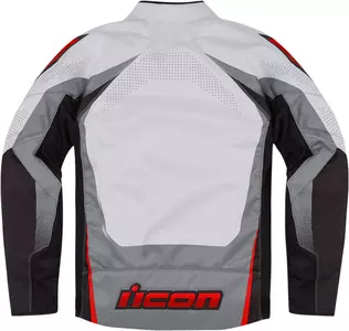 Casaco de motociclismo ICON Hooligan Ultrabolt em tecido cinzento-vermelho S-2