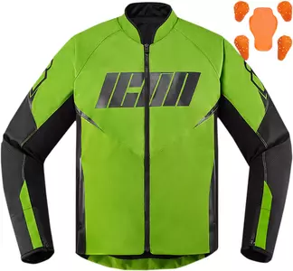 ICON Hooligan zaļa tekstila motocikla jaka 4XL-1