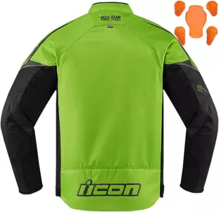 Casaco de motociclismo têxtil verde ICON Hooligan 4XL-2