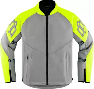 ICON Mesh AF szürke/sárga fluo M textil motoros kabát-1