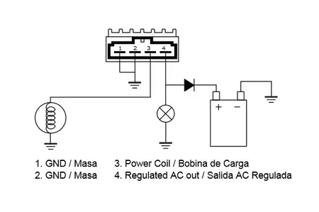 DZE regulátor napětí KTM Yamaha DT 50 R/SM/X 03-06, MBK 50, Malaguti XSM 50 (1D4-H3598-00)-2