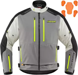 ICON Raiden szürke fluo M textil motoros kabát - 2820-5003