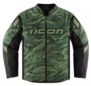 ICON Tigerbold grön motorcykeljacka i textil S - 2820-6152
