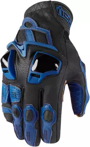 ICON Hypersport modre usnjene motoristične rokavice M-1