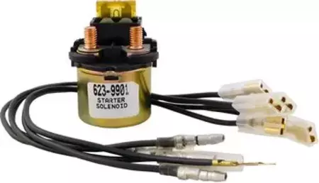 Relé de arranque DZE Universal (150A) Redondo com cabos com fusíveis - 9237-01