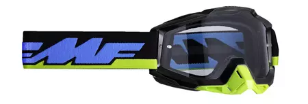 Gafas de moto FMF Powerbomb Talladega Azul cristal transparente-1