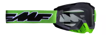 Motocyklové okuliare FMF Powerbomb Rocket Green s priehľadnými sklami-1