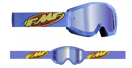 Motocyklové brýle FMF Powercore Core Blue se zrcadlovým sklem-2