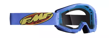 Motocyklové okuliare FMF Powercore Core Blue s priehľadnými sklami-1