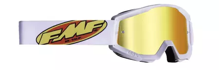 Motocyklové okuliare FMF Powercore Core White zrkadlové sklo červené-1