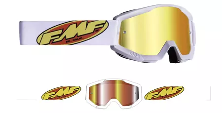 Motocyklové brýle FMF Powercore Core White zrcadlové sklo červené-2