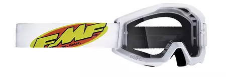 Óculos de motociclismo FMF Powercore Core Branco com lente transparente-1