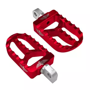 Heinz Bikes MX V2 apoios para os pés em alumínio vermelho - HB-FPV2-MM-R