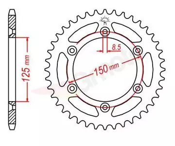Bakre kedjehjul i Duralumin JT JTX897.48GR, 48z storlek 520 grå-2