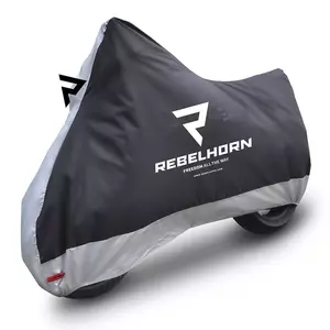 Pokrowiec na motocykl Rebelhorn Cover II czarno-srebrny - RH-COVER-II-13-M