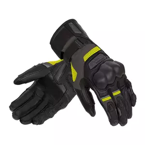 Rebelhorn Range kožené rukavice na motorku černá-antracitová-žlutá fluo S-1