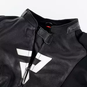 Rebelhorn Veloce chaqueta de moto de cuero blanco y negro 58-3