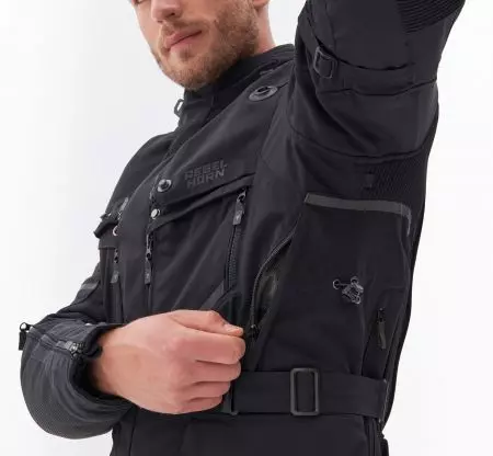 Rebelhorn Range giacca da moto in tessuto nero XS-8