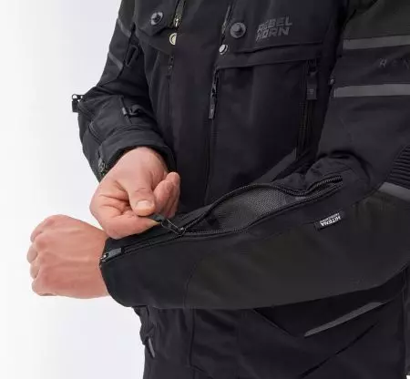 Rebelhorn Range giacca da moto in tessuto nero XS-9