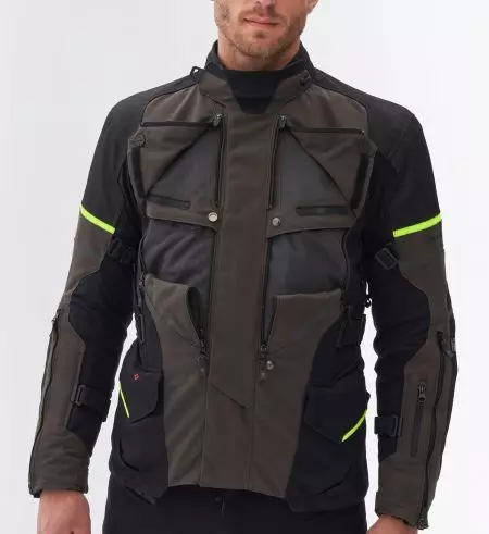 Jachetă de motocicletă Rebelhorn Range negru antracit și galben fluo 9XL din material textil-6