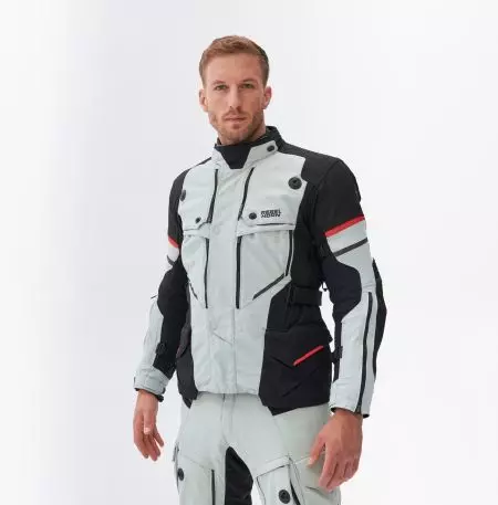 Rebelhorn Range Jachetă de motocicletă din material textil gri, negru și roșu M-3