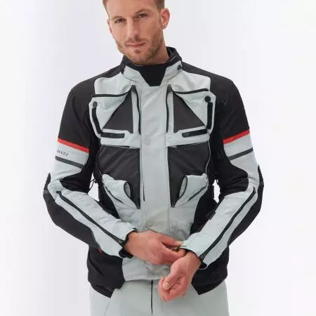 Rebelhorn Range Jachetă de motocicletă din material textil gri, negru și roșu M-6