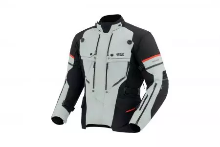 Casaco de motociclismo em tecido cinzento/preto/vermelho Rebelhorn Range 4XL-1