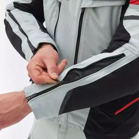 Casaco de motociclismo em tecido cinzento/preto/vermelho Rebelhorn Range 4XL-8