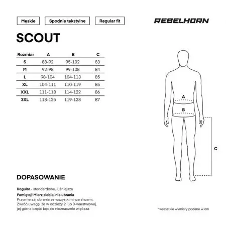 Spodnie motocyklowe tekstylne Rebelhorn Scout czarne L-11