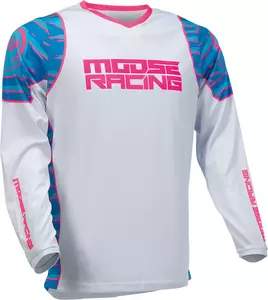 Moose Racing Qualifier cross enduro pulóver fehér és rózsaszín 4XL - 2910-6956
