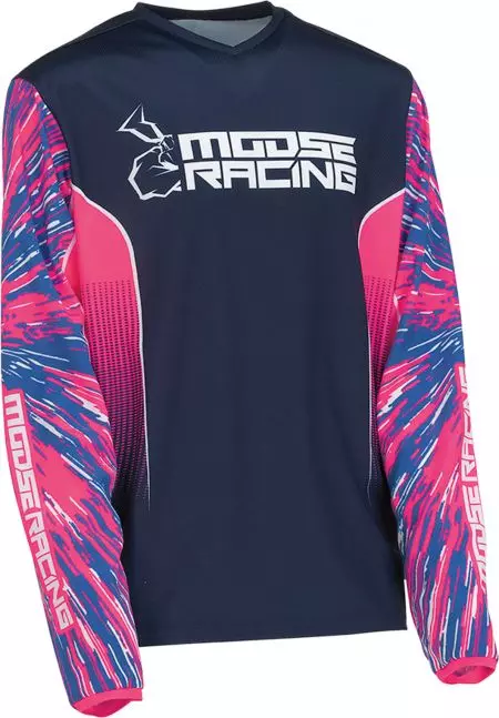 Moose Racing Agroid jeugd cross enduro sweatshirt zwart met roze L - 2912-2259