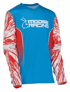Moose Racing Agroid azul/vermelho camisola de enduro cruzado para jovens M-1