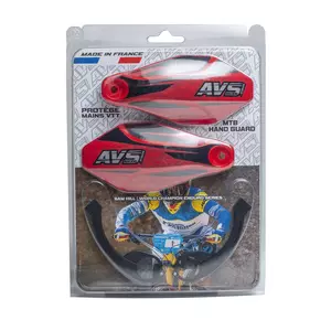 Handbary osłony dłoni AVS Racing rowerowe alu czerwone-2