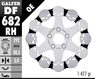 Galfer disk kočnice, uzorak lubanje straga - DF682RH