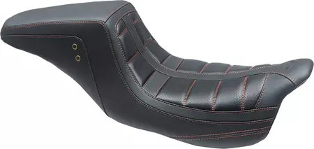 Mustang Vinilo 2-Up Tuck And Roll Asiento Squareback negro y rojo - 75239AB