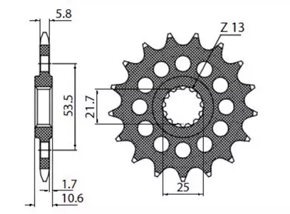 Predné reťazové koleso Sunstar SUNF3A7-17 veľkosť 520 - 3A7-17
