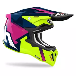 Airoh Strycker Blazer Blauw/Roze Gloss XS enduro motorhelm-3