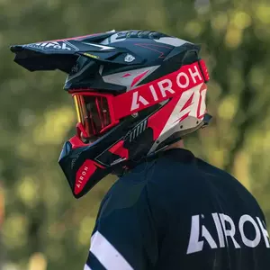 Airoh Blast XR1 Red Matt Motorradbrille Blau verspiegelte Scheibe (1 Scheibe enthalten)-5