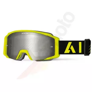 Airoh Blast XR1 Ochelari de motocicletă galben mat cu lentile argintii cu oglinzi (1 lentilă inclusă)