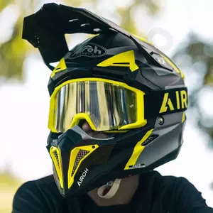 Gafas de moto Airoh Blast XR1 Amarillo Mate Lente plateada espejada (1 lente incluida)-4