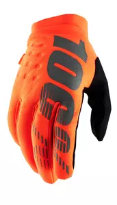 Guantes de moto 100% Porcentaje Brisker color negro/naranja fluorescente S - 10003-00010