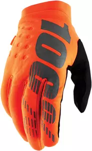 Ръкавици за мотоциклет 100% процент Brisker Младежки цвят черно/оранжево M - 10004-00005