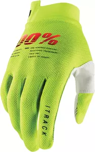 Motorcykelhandsker 100% Procent iTrack Youth fluo gul L-1