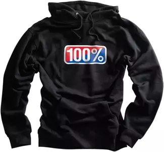 Sweatshirt med hætte 100% procent Klassisk farve sort S - 20029-00030