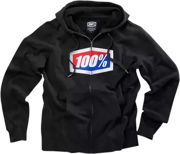 Fleece sweatshirt med huva 100% Procent Klassisk färg svart S-1