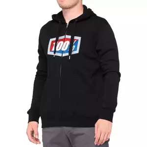 Fleece sweatshirt med huva 100% Procent Klassisk färg svart S-3