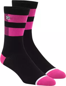 Čarape 100% Percent Flow, crna/roza, S/M-1