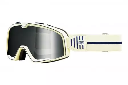 Очила за мотоциклет 100% процент модел Barstow Off-White цвят бяло тонирано стъкло-1